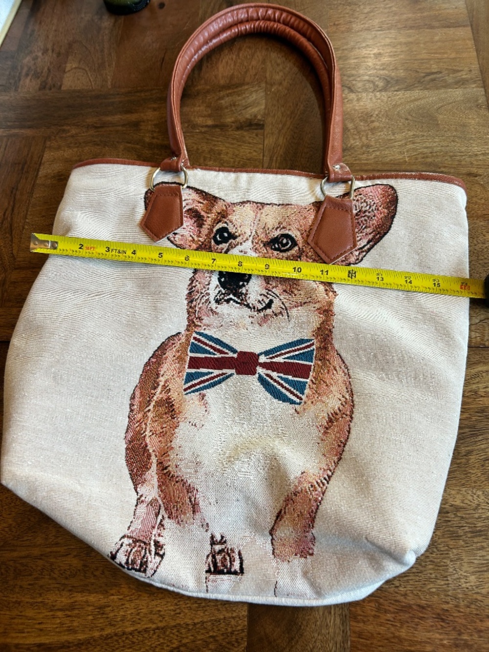 Adorable Corgi  On Zippered Tote Bag - Picture 4 of 11